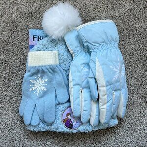Youth Girl Disney Frozen  Winter Hat and Gloves & Ski Set – One Size